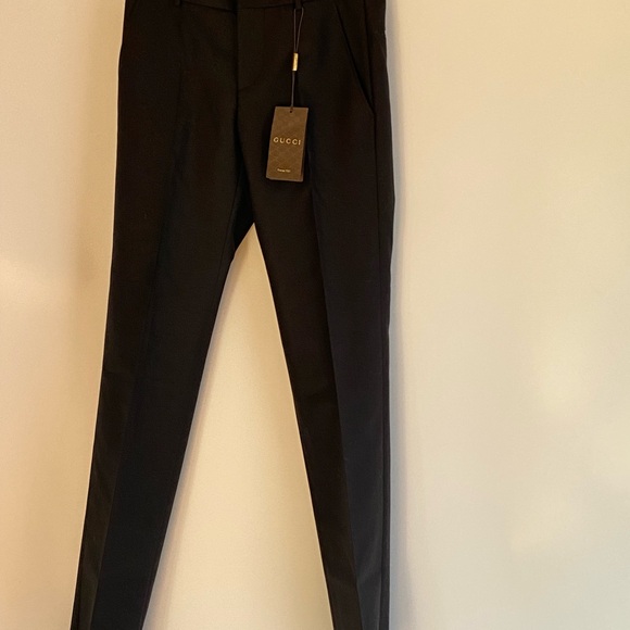 Gucci Uniform Trousers Black Wool Mohair SZ 44 NEW - Picture 3 of 15